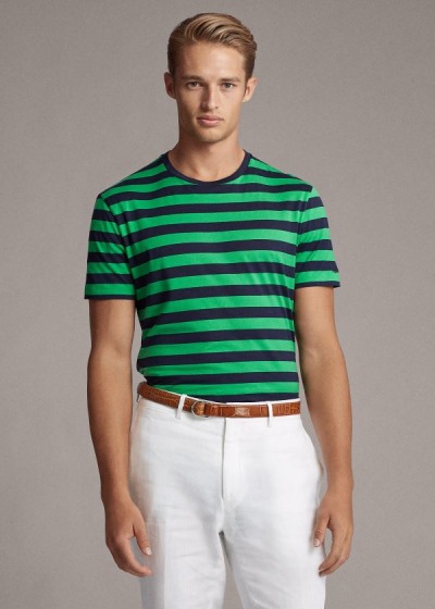 Men's Ralph Lauren Striped Lisle T Shirts | 963847KHR